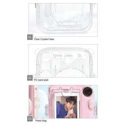 Kit d'autocollants DIY pour sac photo Crystal Shell avec bandoulière, pour FUJIFILM instax mini 13