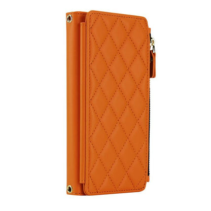 Crossbody Diamond 9 Card Slots Zipper Bag Vegan Leather Phone Case, For Google Pixel 10 Pro XL / Pixel 9 Pro XL, For Google Pixel 10 / 10 Pro / 9 / 9 Pro