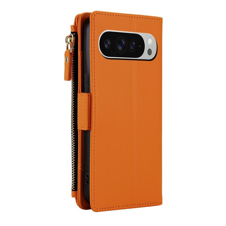 Crossbody Diamond 9 Card Slots Zipper Bag Vegan Leather Phone Case, For Google Pixel 10 Pro XL / Pixel 9 Pro XL, For Google Pixel 10 / 10 Pro / 9 / 9 Pro