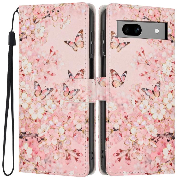 Colorful Painting Vegan Leather Phone Case with Lanyard, For Google Pixel 8, For Google Pixel 7a, For Google Pixel 7 Pro 5G