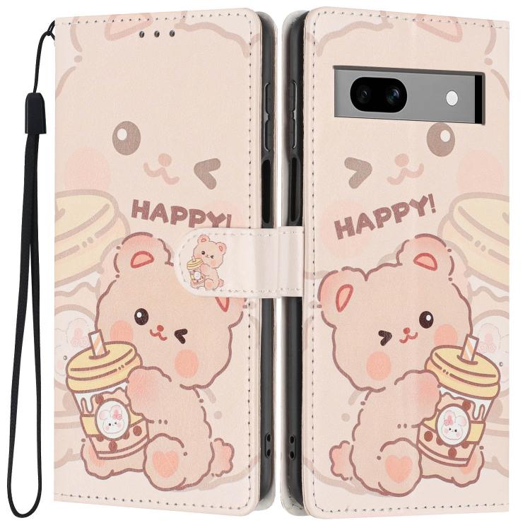 Colorful Painting Vegan Leather Phone Case with Lanyard, For Google Pixel 8, For Google Pixel 7a, For Google Pixel 7 Pro 5G
