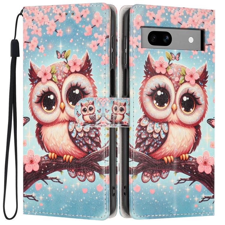 Colorful Painting Vegan Leather Phone Case with Lanyard, For Google Pixel 8, For Google Pixel 7a, For Google Pixel 7 Pro 5G