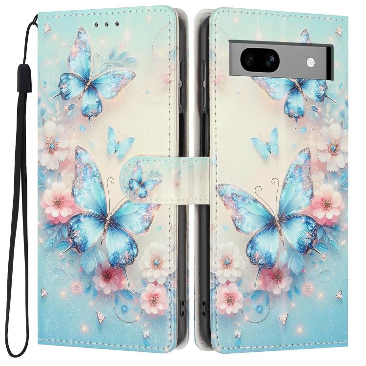 Colorful Painting Vegan Leather Phone Case with Lanyard, For Google Pixel 8, For Google Pixel 7a, For Google Pixel 7 Pro 5G