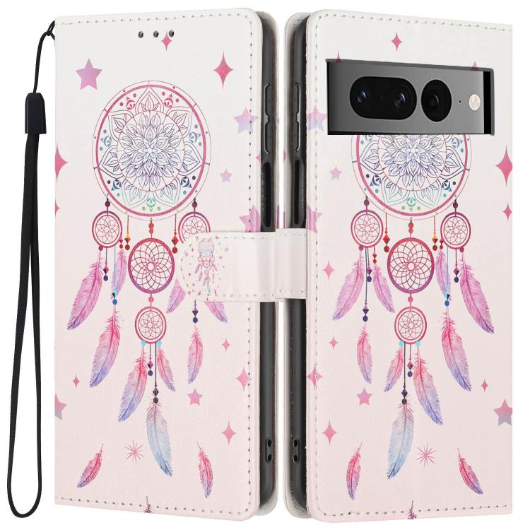 Colorful Painting Vegan Leather Phone Case with Lanyard, For Google Pixel 8, For Google Pixel 7a, For Google Pixel 7 Pro 5G