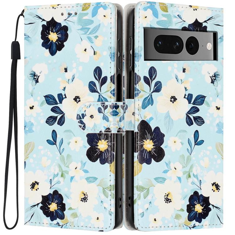 Colorful Painting Vegan Leather Phone Case with Lanyard, For Google Pixel 8, For Google Pixel 7a, For Google Pixel 7 Pro 5G