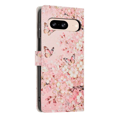 Colorful Painting Vegan Leather Phone Case with Lanyard, For Google Pixel 8, For Google Pixel 7a, For Google Pixel 7 Pro 5G