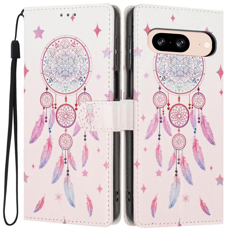 Colorful Painting Vegan Leather Phone Case with Lanyard, For Google Pixel 8, For Google Pixel 7a, For Google Pixel 7 Pro 5G