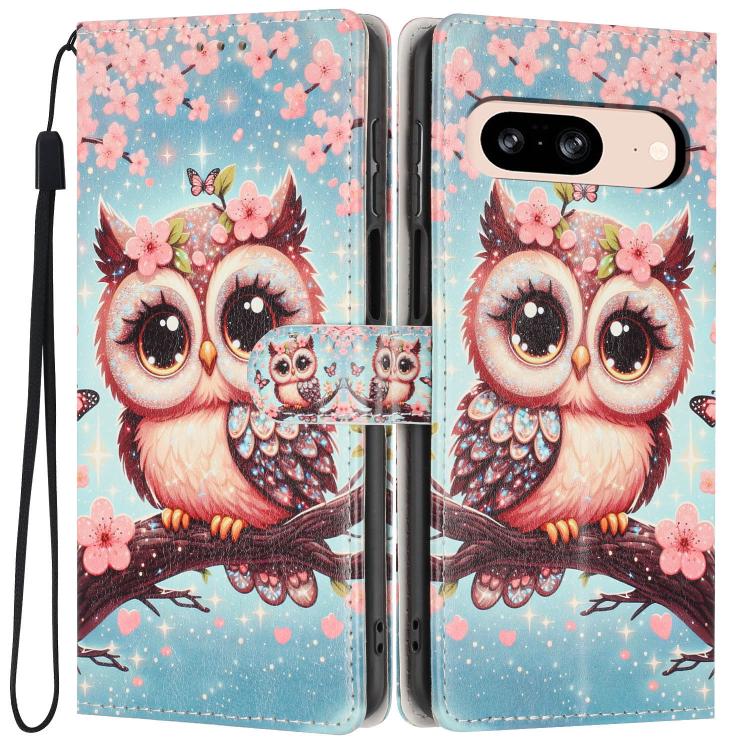 Colorful Painting Vegan Leather Phone Case with Lanyard, For Google Pixel 8, For Google Pixel 7a, For Google Pixel 7 Pro 5G