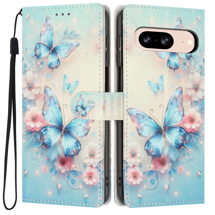 Colorful Painting Vegan Leather Phone Case with Lanyard, For Google Pixel 8, For Google Pixel 7a, For Google Pixel 7 Pro 5G