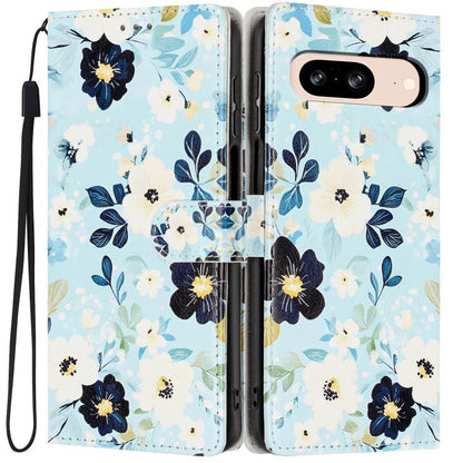 Colorful Painting Vegan Leather Phone Case with Lanyard, For Google Pixel 8, For Google Pixel 7a, For Google Pixel 7 Pro 5G