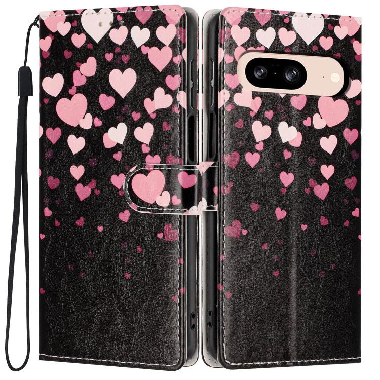 Colorful Painting Vegan Leather Phone Case with Lanyard, For Google Pixel 8, For Google Pixel 7a, For Google Pixel 7 Pro 5G
