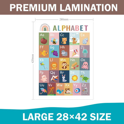 16pcs / Set Children Early Education Bohemian Style English Learning Wall Charts