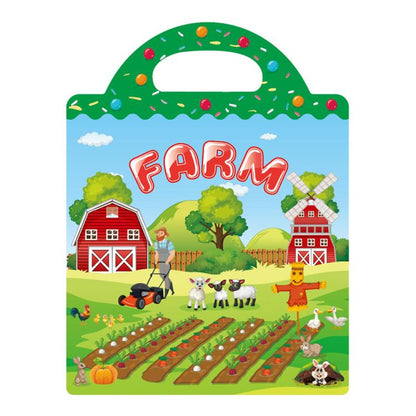 Children Early Education DIY Waterproof Reusable Stickers, Animals T01, Traffic T02, Dinosaur T03, Space T04, Body T05, Ocean T06, Princess T07, Insect T08, Farm T09, Four Seasons T10, Easter T13, Halloween Pumpkin Scarecrow T14, Christmas T15         ...