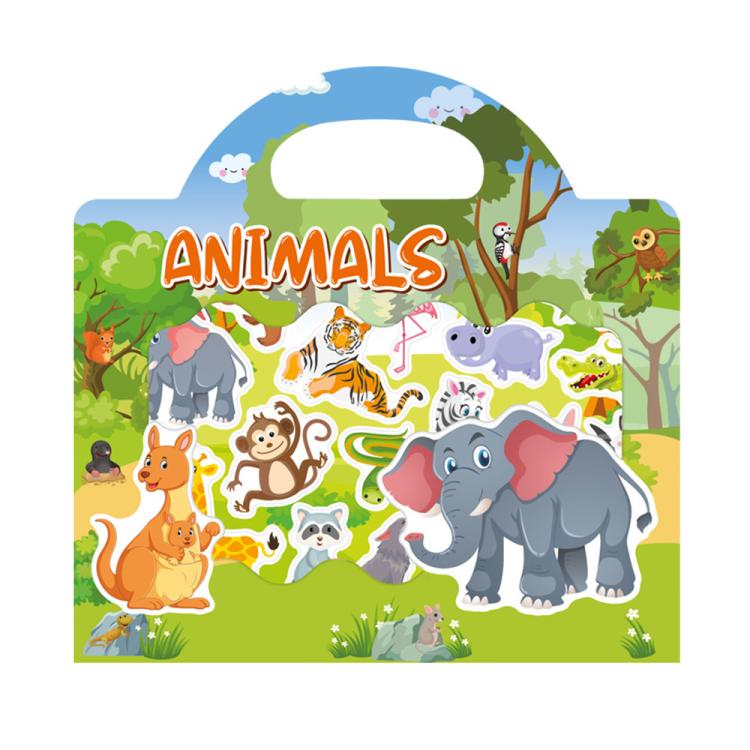 Children Early Education DIY Waterproof Reusable Stickers, Animals T01, Traffic T02, Dinosaur T03, Space T04, Body T05, Ocean T06, Princess T07, Insect T08, Farm T09, Four Seasons T10, Easter T13, Halloween Pumpkin Scarecrow T14, Christmas T15         ...
