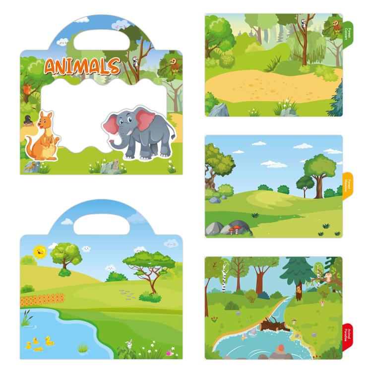 Children Early Education DIY Waterproof Reusable Stickers, Animals T01, Traffic T02, Dinosaur T03, Space T04, Body T05, Ocean T06, Princess T07, Insect T08, Farm T09, Four Seasons T10, Easter T13, Halloween Pumpkin Scarecrow T14, Christmas T15         ...