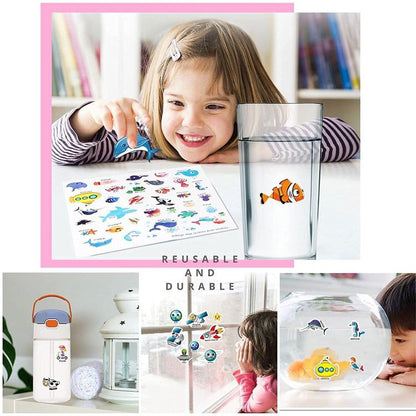 Children Early Education DIY Waterproof Reusable Stickers, Animals T01, Traffic T02, Dinosaur T03, Space T04, Body T05, Ocean T06, Princess T07, Insect T08, Farm T09, Four Seasons T10, Easter T13, Halloween Pumpkin Scarecrow T14, Christmas T15         ...