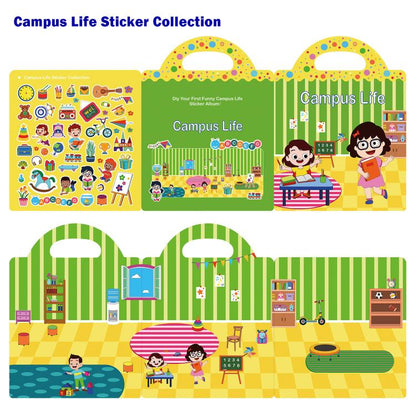 Children Early Education DIY Waterproof Reusable Stickers, Animals T01, Traffic T02, Dinosaur T03, Space T04, Body T05, Ocean T06, Princess T07, Insect T08, Farm T09, Four Seasons T10, Easter T13, Halloween Pumpkin Scarecrow T14, Christmas T15         ...