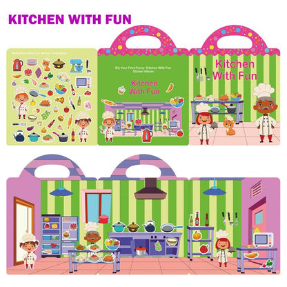 Children Early Education DIY Waterproof Reusable Stickers, Animals T01, Traffic T02, Dinosaur T03, Space T04, Body T05, Ocean T06, Princess T07, Insect T08, Farm T09, Four Seasons T10, Easter T13, Halloween Pumpkin Scarecrow T14, Christmas T15         ...