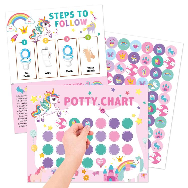 15pcs / Set Kids Toilet Potty Training Reward Progress Sticker Chart, T88 Unicorn, T87 Cars, T84 Dinosaur, T86 Mermaid, T85 Farm