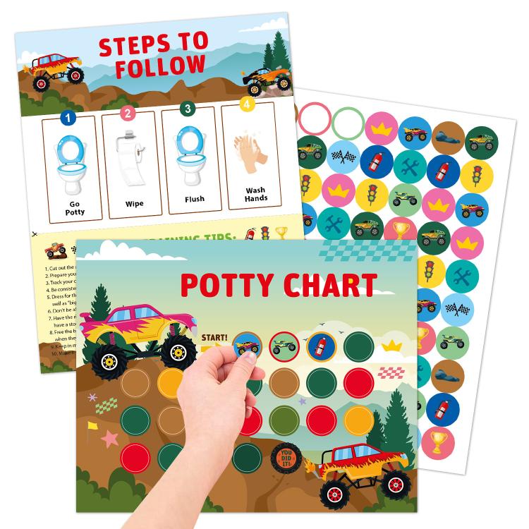 15pcs / Set Kids Toilet Potty Training Reward Progress Sticker Chart, T88 Unicorn, T87 Cars, T84 Dinosaur, T86 Mermaid, T85 Farm