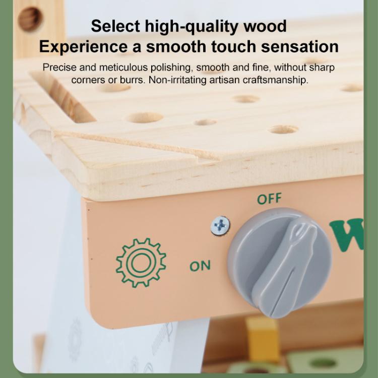 Simulation DIY Children Pretend Play Multifunctional Wooden Tool Bench