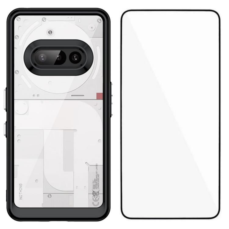 WANLONFENG Electroplated Buttons TPU Acrylic Phone Case with Screen Protector, For Nothing Phone 4a, For Nothing Phone 3a