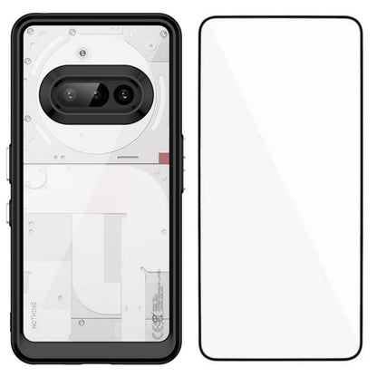 WANLONFENG Electroplated Buttons TPU Acrylic Phone Case with Screen Protector, For Nothing Phone 4a, For Nothing Phone 3a