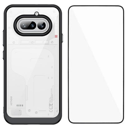 WANLONFENG Electroplated Buttons TPU Acrylic Phone Case with Screen Protector, For Nothing Phone 4a, For Nothing Phone 3a