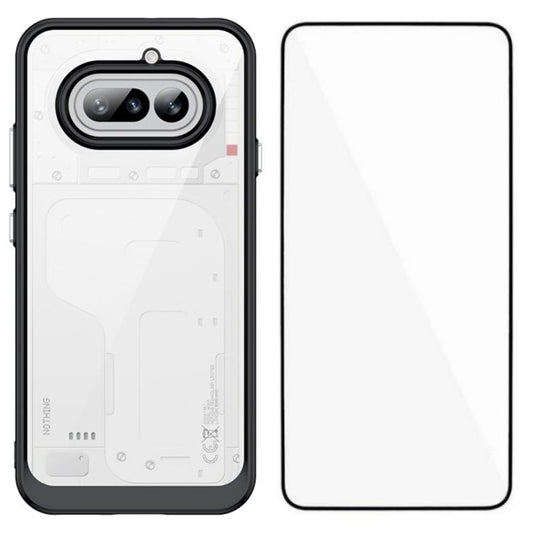 WANLONFENG Electroplated Buttons TPU Acrylic Phone Case with Screen Protector, For Nothing Phone 4a, For Nothing Phone 3a