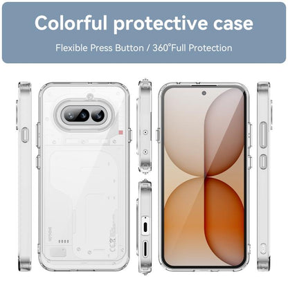 WANLONFENG Electroplated Buttons TPU Acrylic Phone Case with Screen Protector, For Nothing Phone 4a, For Nothing Phone 3a