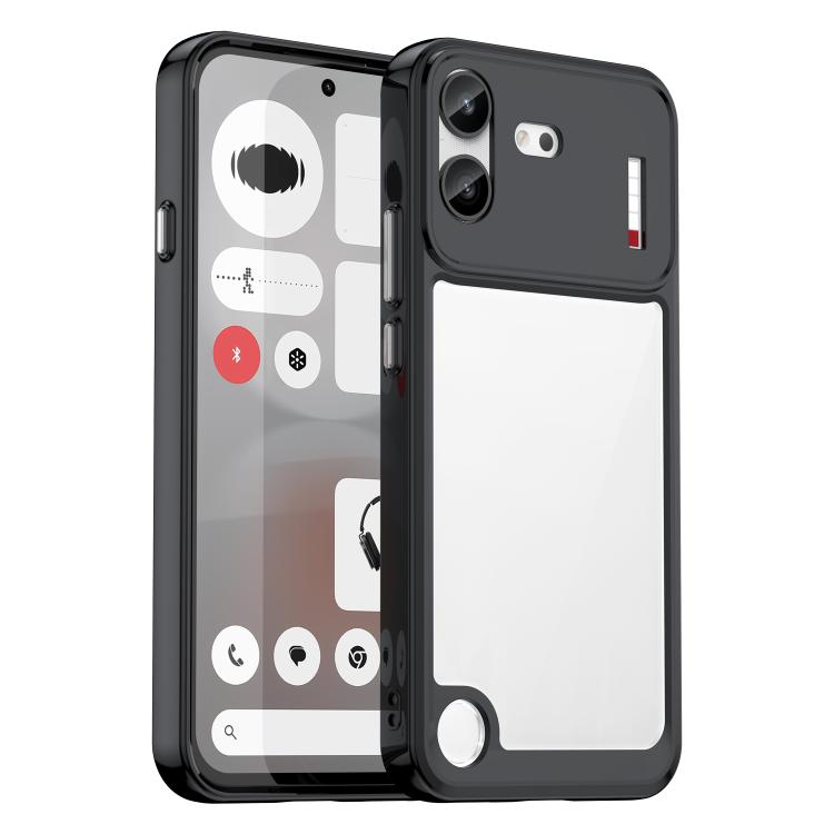 WANLONFENG Electroplated Buttons TPU Acrylic Phone Case with Screen Protector, For Nothing Phone 4b, For Nothing Phone 4a, For Nothing Phone 3a