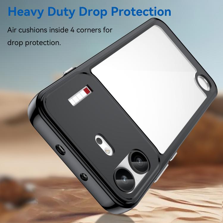 WANLONFENG Electroplated Buttons TPU Acrylic Phone Case with Screen Protector, For Nothing Phone 4b, For Nothing Phone 4a, For Nothing Phone 3a