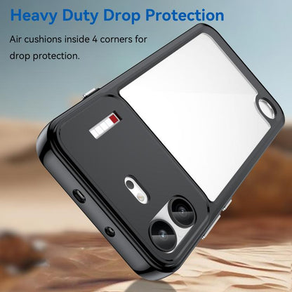 WANLONFENG Electroplated Buttons TPU Acrylic Phone Case with Screen Protector, For Nothing Phone 4b, For Nothing Phone 4a, For Nothing Phone 3a