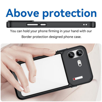 WANLONFENG Electroplated Buttons TPU Acrylic Phone Case with Screen Protector, For Nothing Phone 4b, For Nothing Phone 4a, For Nothing Phone 3a