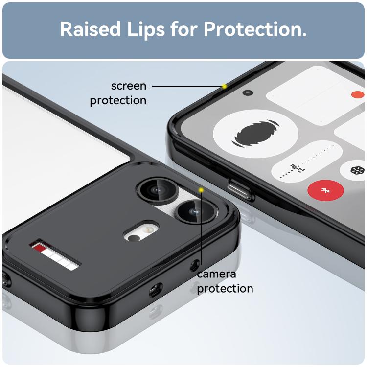 WANLONFENG Electroplated Buttons TPU Acrylic Phone Case with Screen Protector, For Nothing Phone 4b, For Nothing Phone 4a, For Nothing Phone 3a