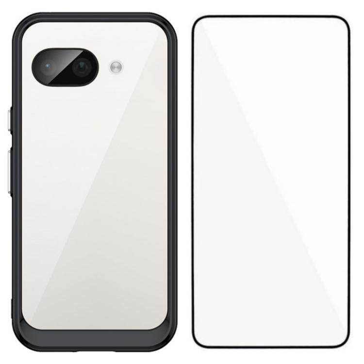 WANLONFENG Electroplated Buttons TPU Acrylic Phone Case with Screen Protector, For Google Pixel 10a, For Google Pixel 10 Pro XL, For Google Pixel 10 Pro, For Google Pixel 10, For Google Pixel 9a