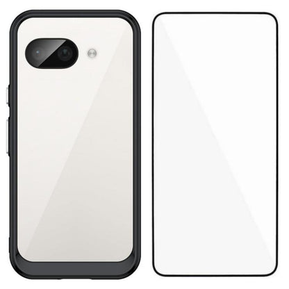 WANLONFENG Electroplated Buttons TPU Acrylic Phone Case with Screen Protector, For Google Pixel 10a, For Google Pixel 10 Pro XL, For Google Pixel 10 Pro, For Google Pixel 10, For Google Pixel 9a