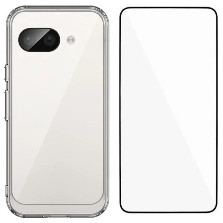 WANLONFENG Electroplated Buttons TPU Acrylic Phone Case with Screen Protector, For Google Pixel 10a, For Google Pixel 10 Pro XL, For Google Pixel 10 Pro, For Google Pixel 10, For Google Pixel 9a