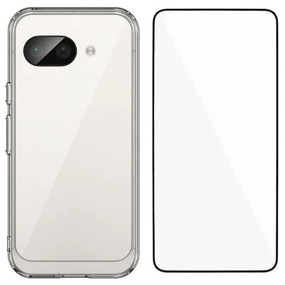 WANLONFENG Electroplated Buttons TPU Acrylic Phone Case with Screen Protector, For Google Pixel 10a, For Google Pixel 10 Pro XL, For Google Pixel 10 Pro, For Google Pixel 10, For Google Pixel 9a
