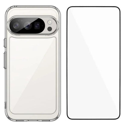 WANLONFENG Electroplated Buttons TPU Acrylic Phone Case with Screen Protector, For Google Pixel 10a, For Google Pixel 10 Pro XL, For Google Pixel 10 Pro, For Google Pixel 10, For Google Pixel 9a