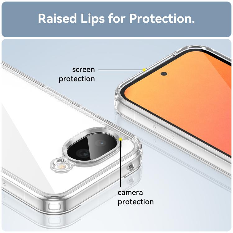 WANLONFENG Electroplated Buttons TPU Acrylic Phone Case with Screen Protector, For Google Pixel 10a, For Google Pixel 10 Pro XL, For Google Pixel 10 Pro, For Google Pixel 10, For Google Pixel 9a