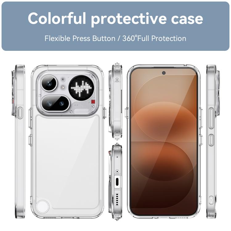 WANLONFENG Electroplated Buttons TPU Acrylic Phone Case with Screen Protector, For Nothing Phone 4a Pro