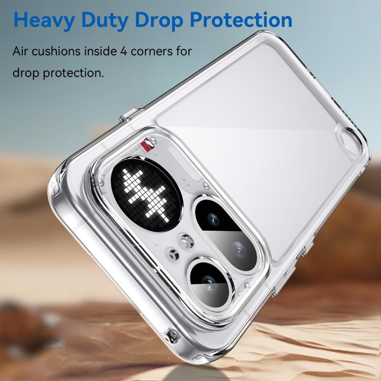 WANLONFENG Electroplated Buttons TPU Acrylic Phone Case with Screen Protector, For Nothing Phone 4a Pro