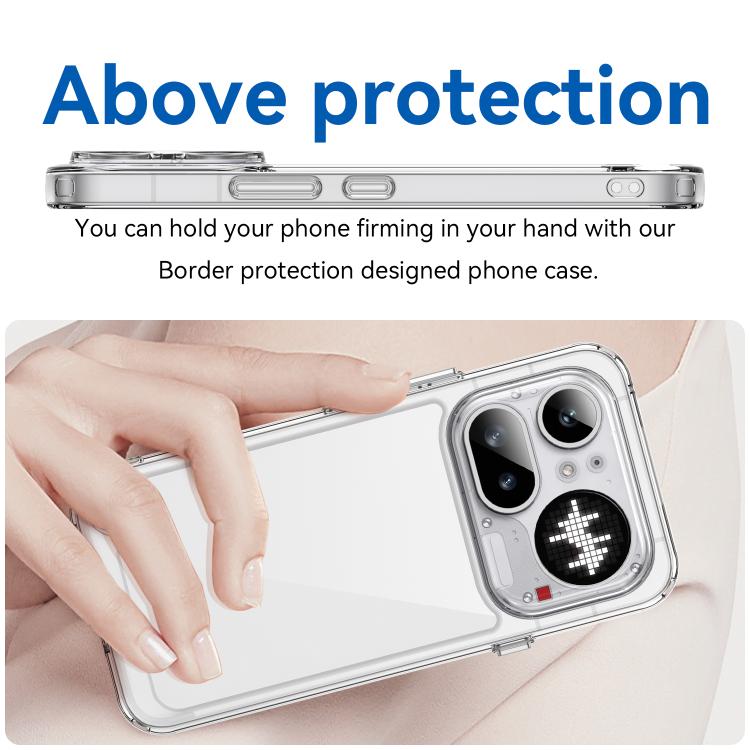WANLONFENG Electroplated Buttons TPU Acrylic Phone Case with Screen Protector, For Nothing Phone 4a Pro