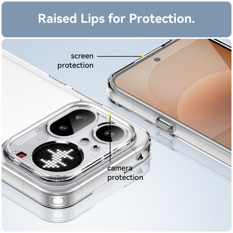 WANLONFENG Electroplated Buttons TPU Acrylic Phone Case with Screen Protector, For Nothing Phone 4a Pro