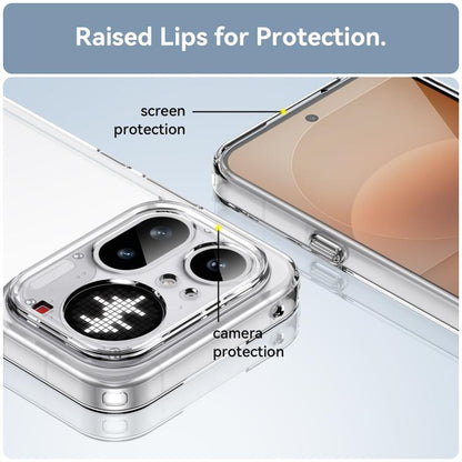 WANLONFENG Electroplated Buttons TPU Acrylic Phone Case with Screen Protector, For Nothing Phone 4a Pro