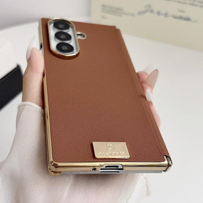 Electroplate Dual Axis Supercar Design PU Phone Case, For Galaxy Z Fold8 Ultra 5G, For Galaxy Z Fold7, For Galaxy Z Fold6, For Galaxy Z Fold5