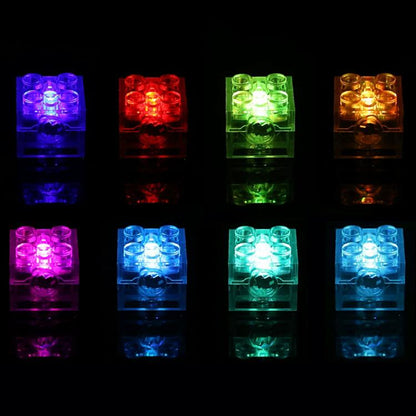 Blocs de construction DIY lumineux 2x2 avec LED