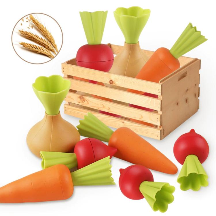 Wheat Straw Simulation Vegetable Planting Children Pretend Play Early Education Toy, Vegetable Planting