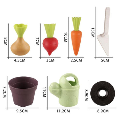 Wheat Straw Children Pretend Play Early Education Toy Potted Plant Set, Potted Plant Set